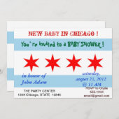 Einladung der Babydusche mit Flagge von Chicago (Vorne/Hinten)