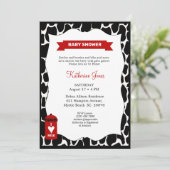 Einladung der Babydusche mit neutraler Kuh (Stehend Vorderseite)