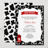 Einladung der Babydusche mit neutraler Kuh (Vorne/Hinten)