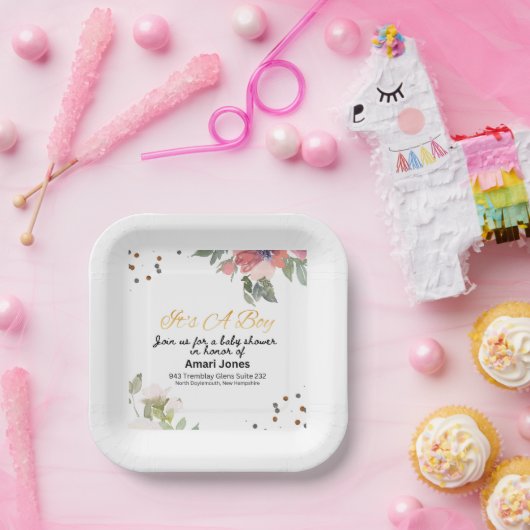 Einladung der Babydusche Pappteller (Party)