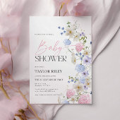 Einladung der Babydusche | Pastell-Blume