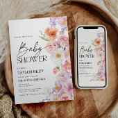 Einladung der Babydusche | Sommerblumeneinladung