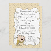 Einladung der Babydusche. Sterne/Baby/Gold/Schwarz (Vorne/Hinten)