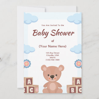 Einladung der Babydusche - Teddybär