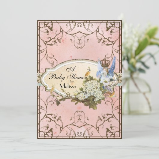 Einladung der Babydusche - verzauberte Prinzessin (Stehend Vorderseite)