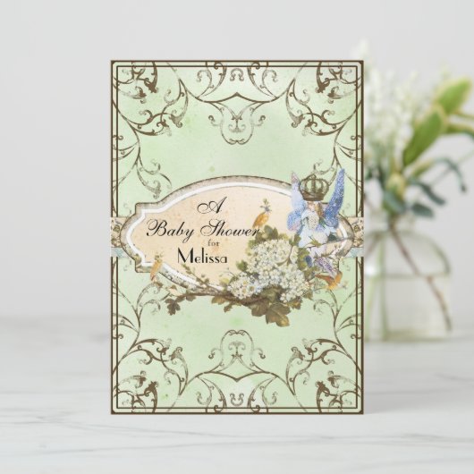 Einladung der Babydusche - verzauberte Prinzessin (Stehend Vorderseite)