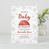Einladung der Babydusche von Santa Baby (Stehend Vorderseite)