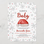 Einladung der Babydusche von Santa Baby (Vorne/Hinten)