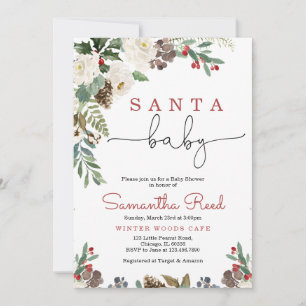 Einladung der Babydusche von Santa Baby