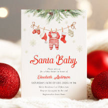 Einladung der Babydusche von Santa Baby