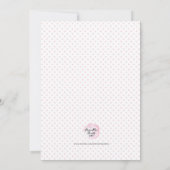 Einladung der Babydusche | Weiße und rosa Blume (Rückseite)