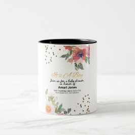 Einladung der Babydusche Zweifarbige Tasse