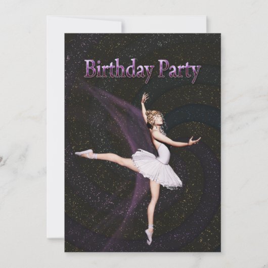Einladung der Ballerina Birthday (Vorderseite)
