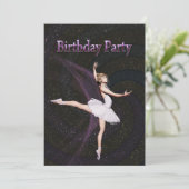 Einladung der Ballerina Birthday (Stehend Vorderseite)