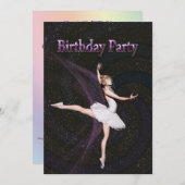 Einladung der Ballerina Birthday (Vorne/Hinten)