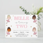 Einladung der Ballerina Birthday Party (Stehend Vorderseite)