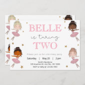 Einladung der Ballerina Birthday Party (Vorne/Hinten)