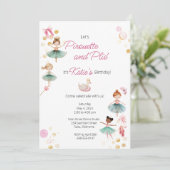 Einladung der Ballerina Birthday Party (Stehend Vorderseite)