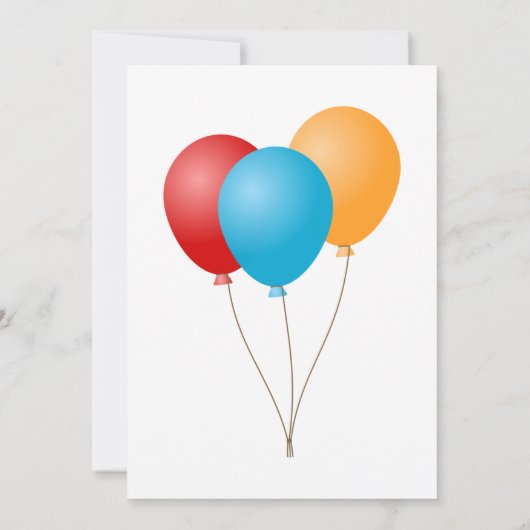 Einladung der Ballon Birthday Party (Rückseite)