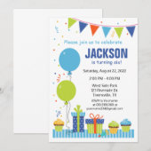 Einladung der Balloon Birthday Party (Vorne/Hinten)