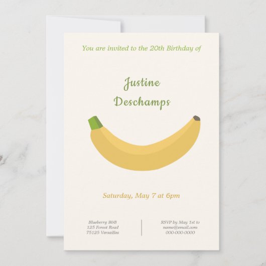 Einladung der Banana zum Geburtstag (Vorderseite)