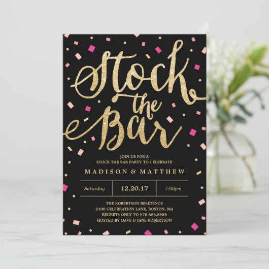 Einladung der Bar Confetti-Gruppe (Stehend Vorderseite)