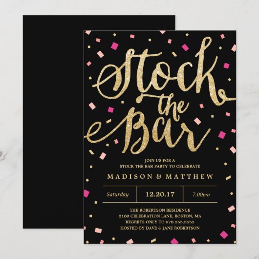 Einladung der Bar Confetti-Gruppe (Vorne/Hinten)