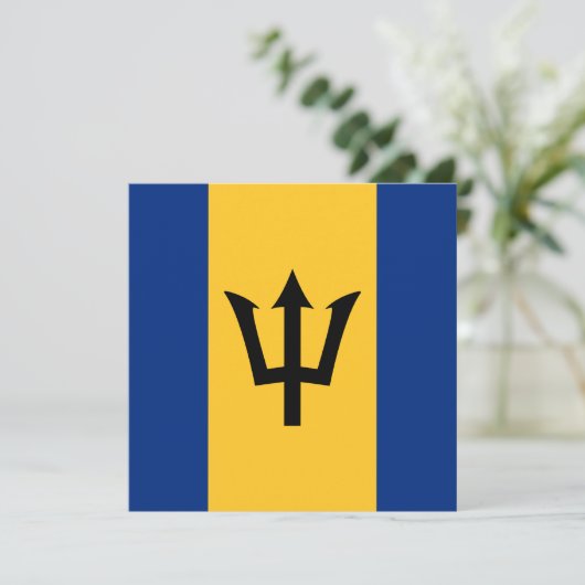 Einladung der Barbados-Flagge (Stehend Vorderseite)