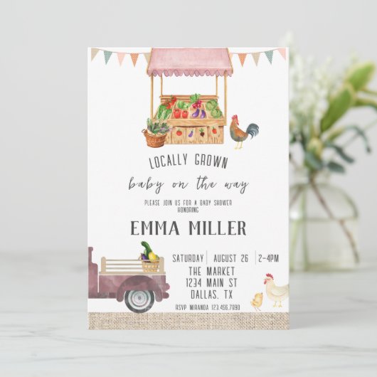 Einladung der Bauernmarktdusche (Stehend Vorderseite)