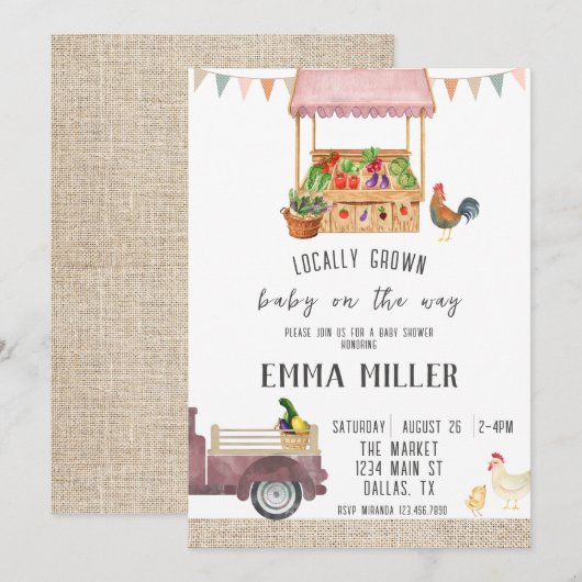 Einladung der Bauernmarktdusche (Vorne/Hinten)