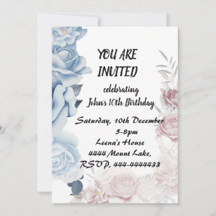 Einladung der bezauberten Blumenwelt zum Geburtsta