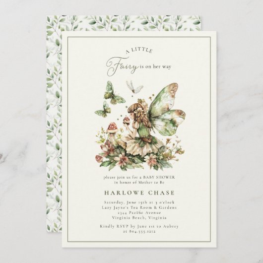 Einladung der bezauberten kleinen Märchendusche (Vorne/Hinten)