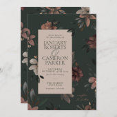 Einladung der bezauberten Waldblütenhochzeit (Vorne/Hinten)