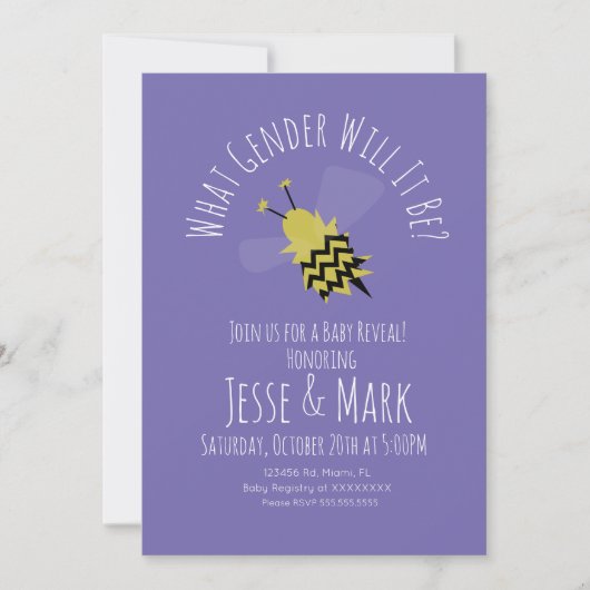 Einladung der Biene Lila (Vorderseite)