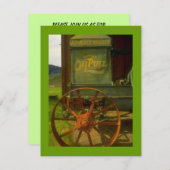 EINLADUNG DER BIRTHDATEI - VINTAGER GRÜNER TRAKTOR (Vorne/Hinten)