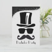 Einladung der Black and Silver Gay Bachelor Party (Stehend Vorderseite)