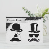 Einladung der Black and Silver Gay Bachelor Party (Stehend Vorderseite)