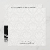 Einladung der Black Damask Wedding Monogram (Vorne/Hinten)