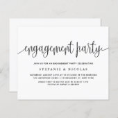 Einladung der Black Hübsch Calligraphy Engagement (Vorne/Hinten)