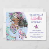 Einladung der Black Mermaid Birthday Party (Vorderseite)