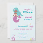 Einladung der Black Mermaid Birthday Party (Vorderseite)