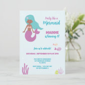 Einladung der Black Mermaid Birthday Party (Stehend Vorderseite)