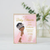 Einladung der Black Princess Baby Dusche Postkarte (Stehend Vorderseite)