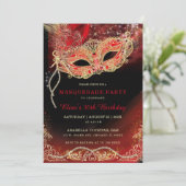 Einladung der Black Red Gold Masquerade (Stehend Vorderseite)