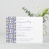 Einladung der Blaue Marokkanische Tile-Engagement- (Stehend Vorderseite)