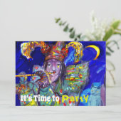 EINLADUNG DER BLAUEN Geburtstagspartei (Stehend Vorderseite)