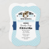 Einladung der Blue Cowboy Baby Dusche (Vorne/Hinten)
