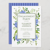 Einladung der "Blue Hydrangeas Engagement Party" (Vorne/Hinten)