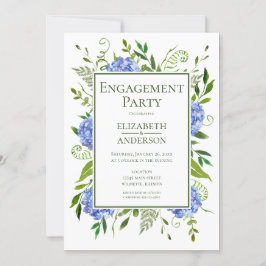 Einladung der "Blue Hydrangeas Engagement Party"