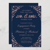 Einladung der Blue Rose Gold Engagement Party (Vorne/Hinten)